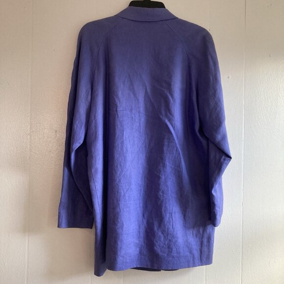 VTG IB Diffusion Linen Blazer Top Long Lines Jacket Button Front Oversized Sz 8 - Picture 6 of 9